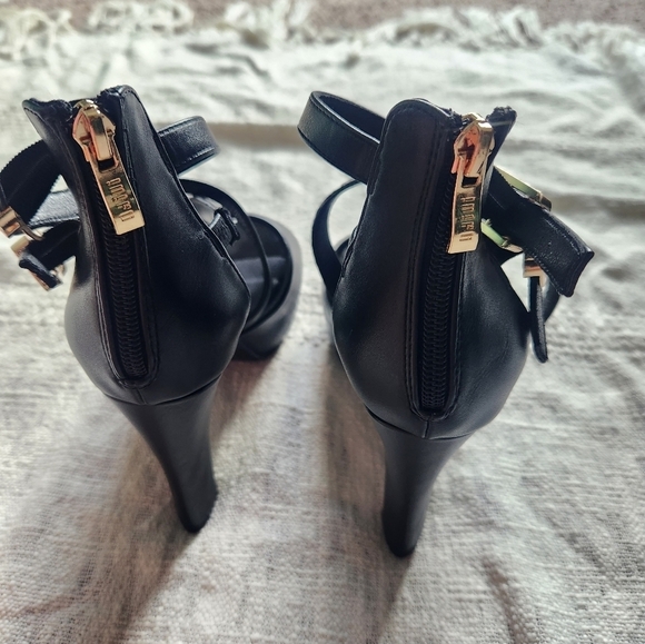 IDIFU Women's  Crisscross Strappy Platform High Chunky Heels Size 7.5 - Picture 5 of 7